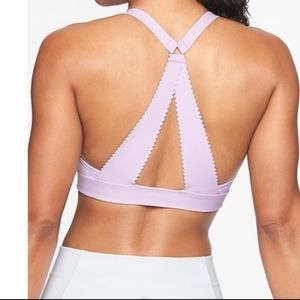 Athleta Chakra Scalloped Sports Bra Lavender Size S